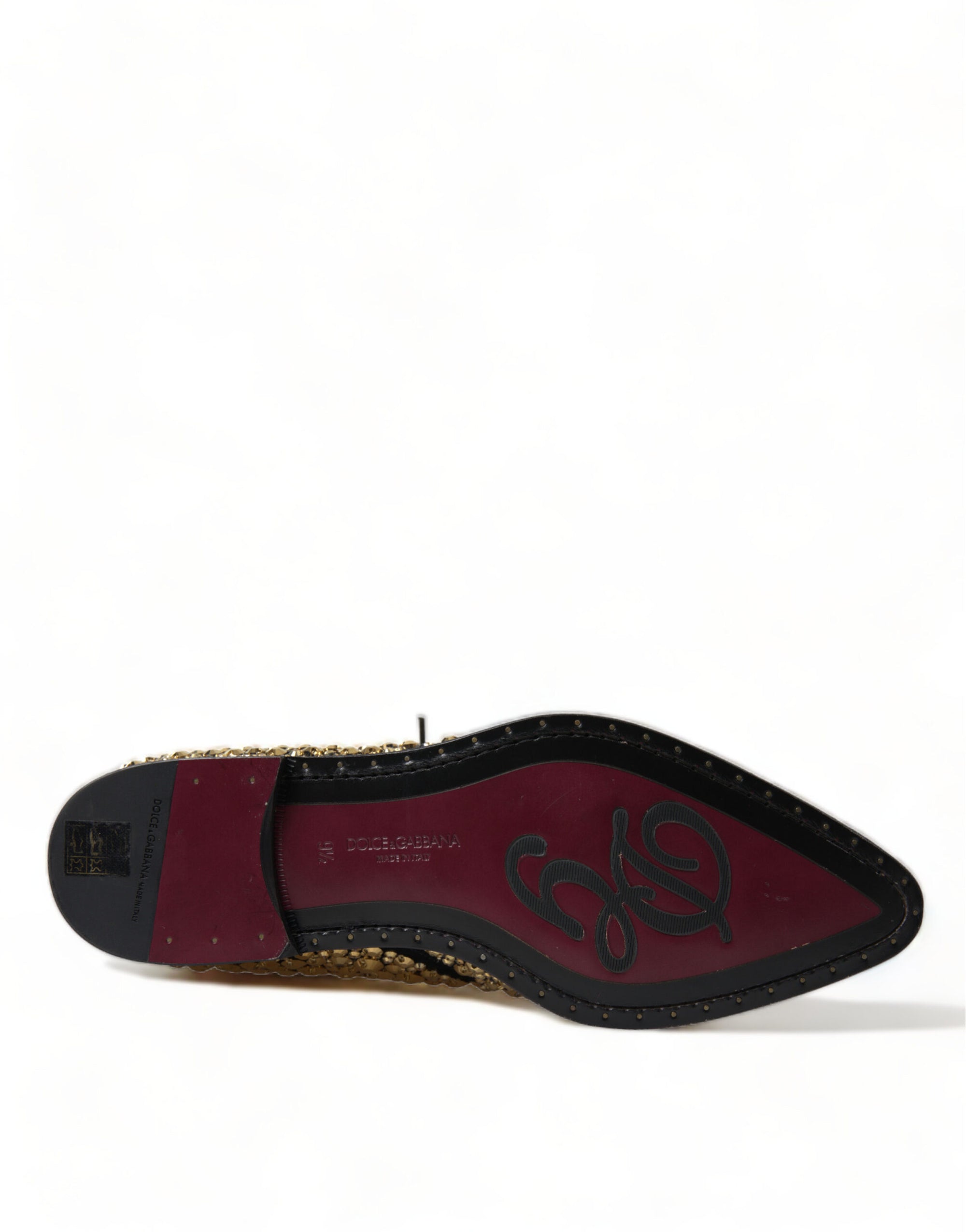 Dolce &amp; Gabbana Elegant Gold Black Suede Derby Dress Shoes