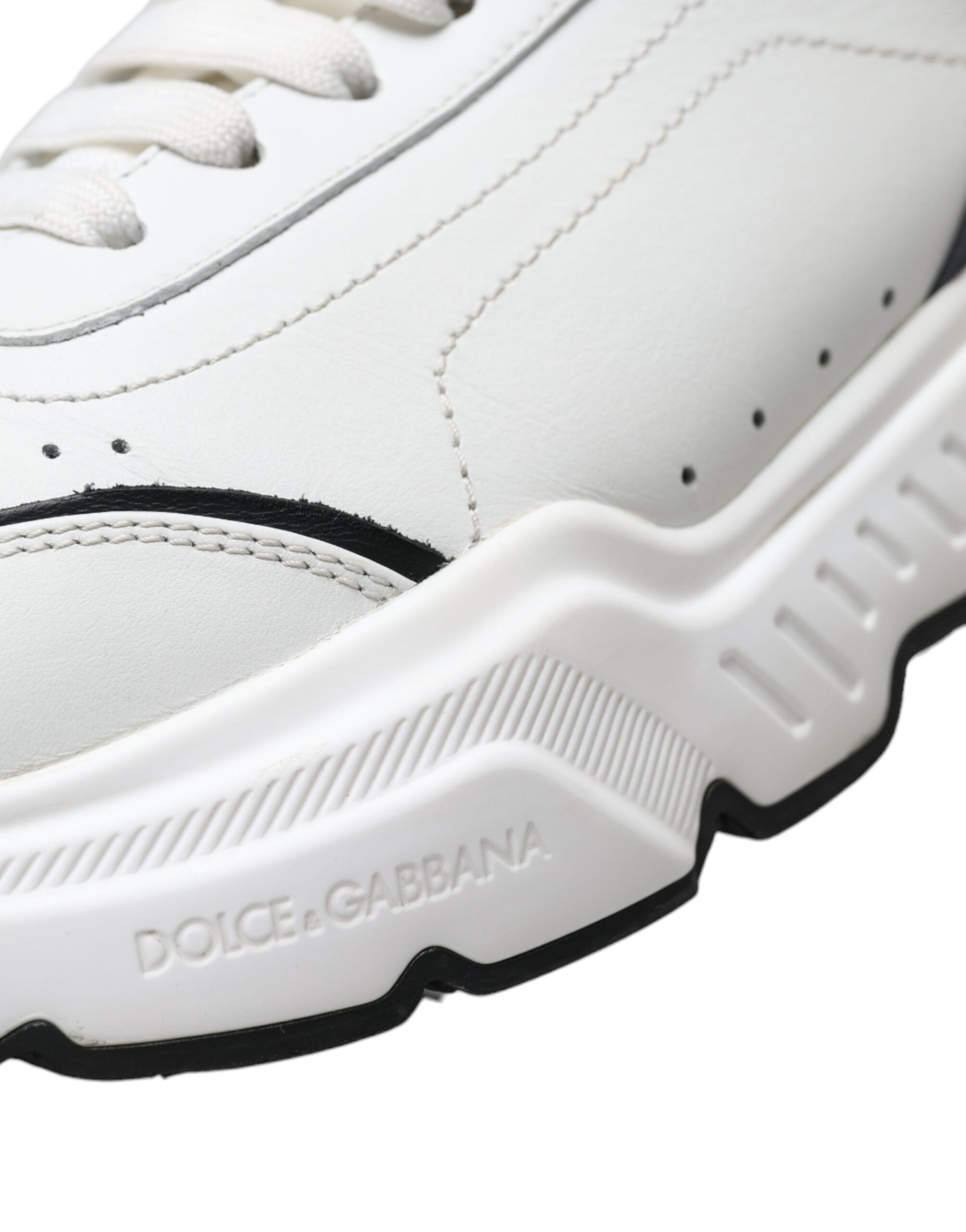 Dolce &amp; Gabbana Chic Black &amp; White Daymaster Leather Sneakers
