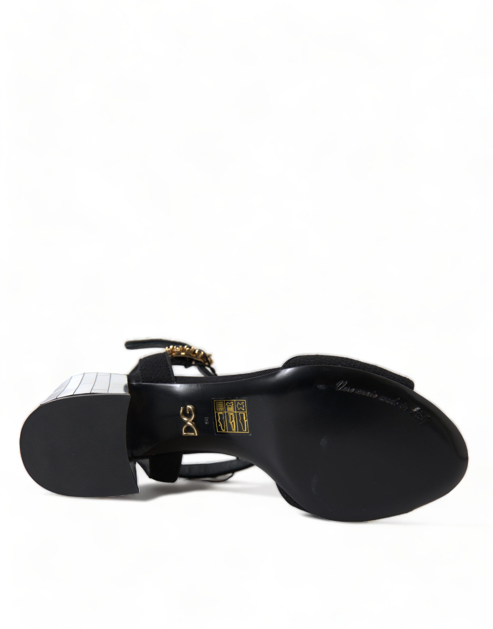 Dolce &amp; Gabbana Elegant Ankle Strap Sandals with Mirror Heels