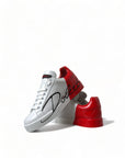 Dolce & Gabbana Elegant White Leather Portofino Sneakers
