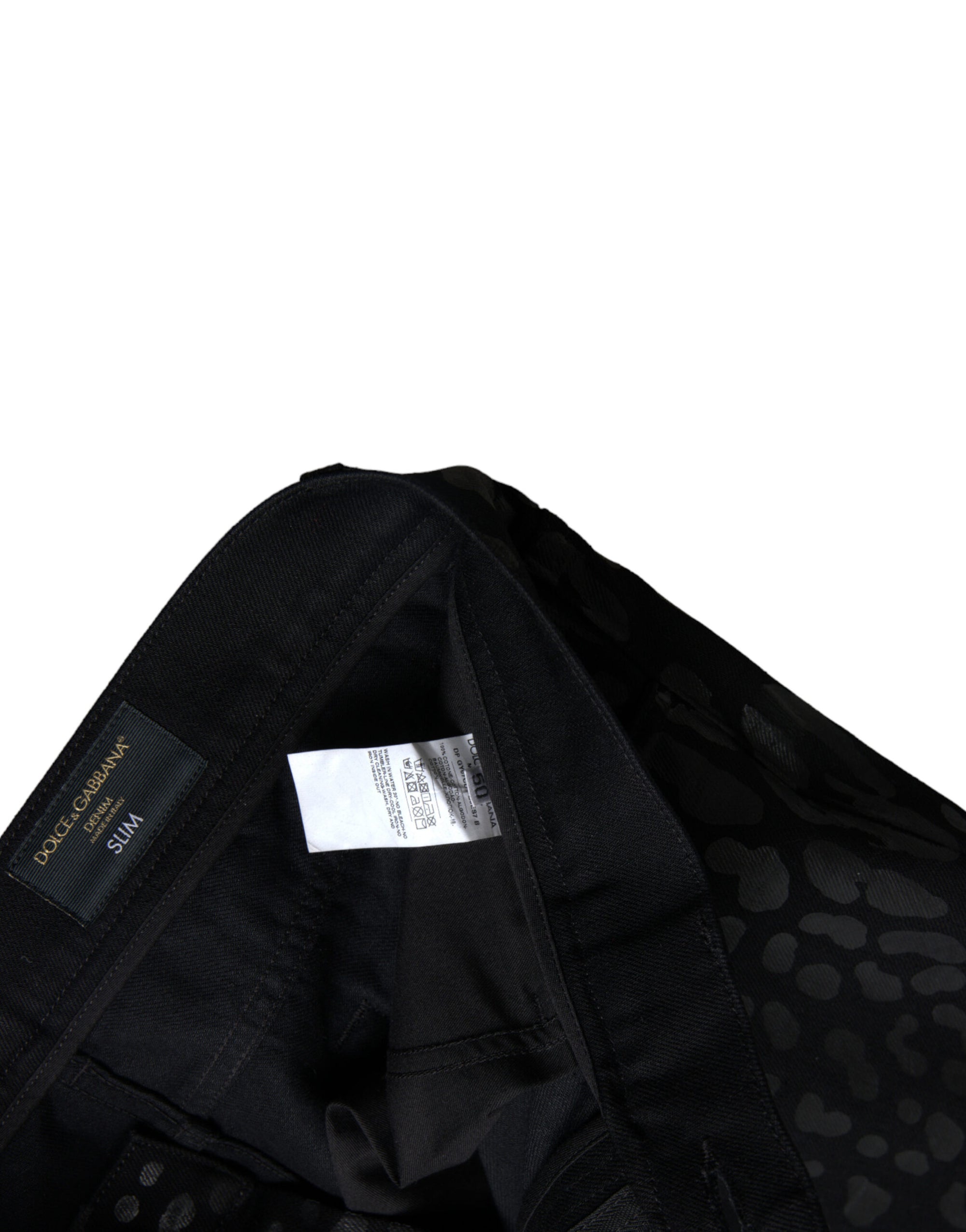 Dolce &amp; Gabbana Exquisite Slim-fit Patterned Black Jeans