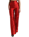 Dolce & Gabbana Elegant High Waist Wide Leg Silk Pants
