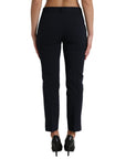 Dolce & Gabbana Elegant Mid Waist Tapered Pants in Blue