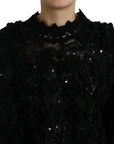 Dolce & Gabbana Sequin Embellished Black Pullover