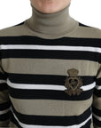 Dolce & Gabbana Multicolor Striped Wool Turtleneck Sweater