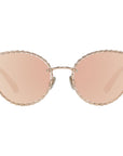 Roberto Cavalli Rose Gold Oval Mirrored Sunglasses