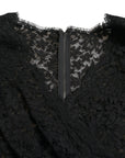 Dolce & Gabbana Elegant Black Floral Lace Sheath Mini Dress