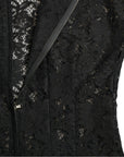 Dolce & Gabbana Elegant Black Floral Lace A-Line Mini Dress