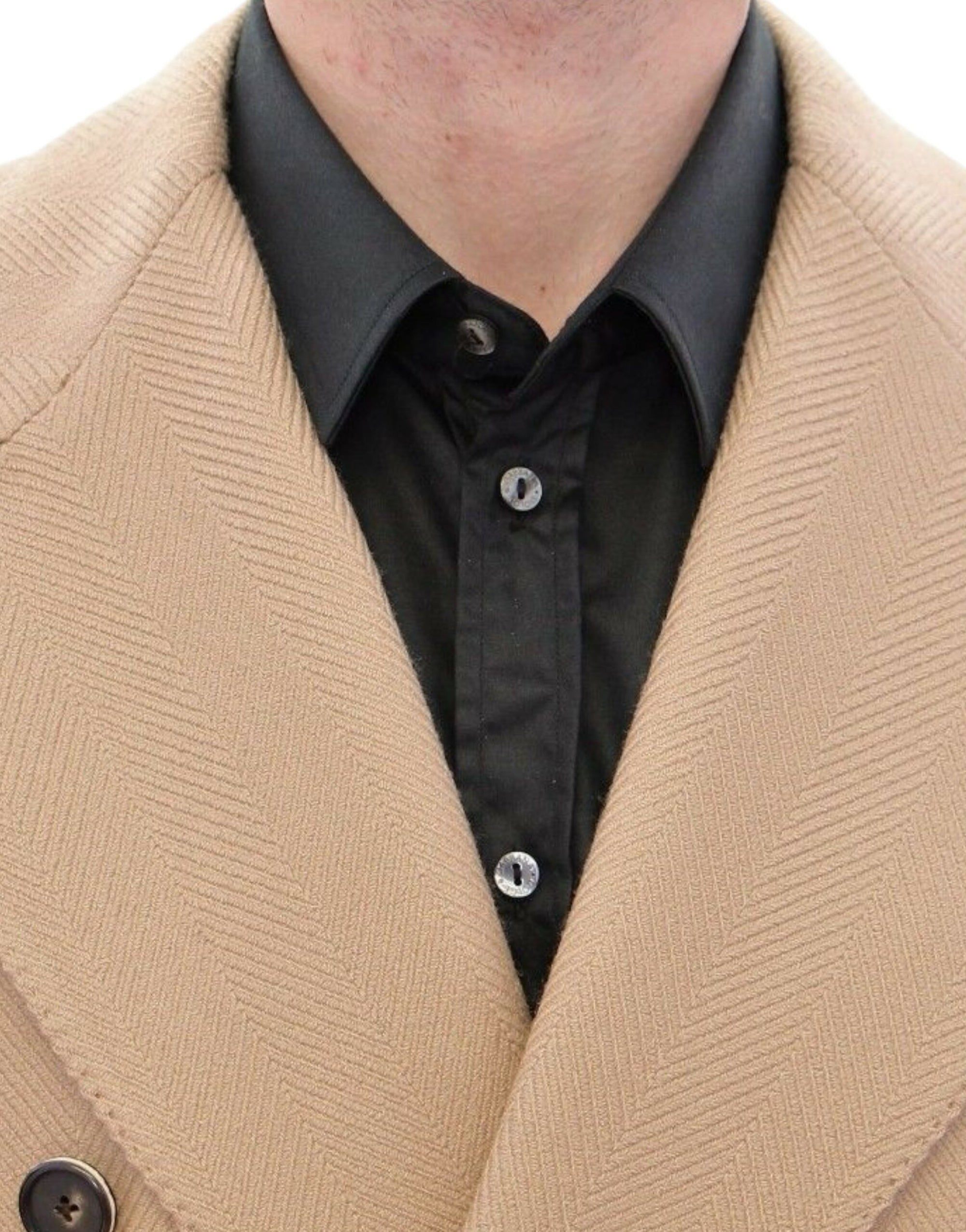 Dolce &amp; Gabbana Elegant Beige Formal Wool Coat