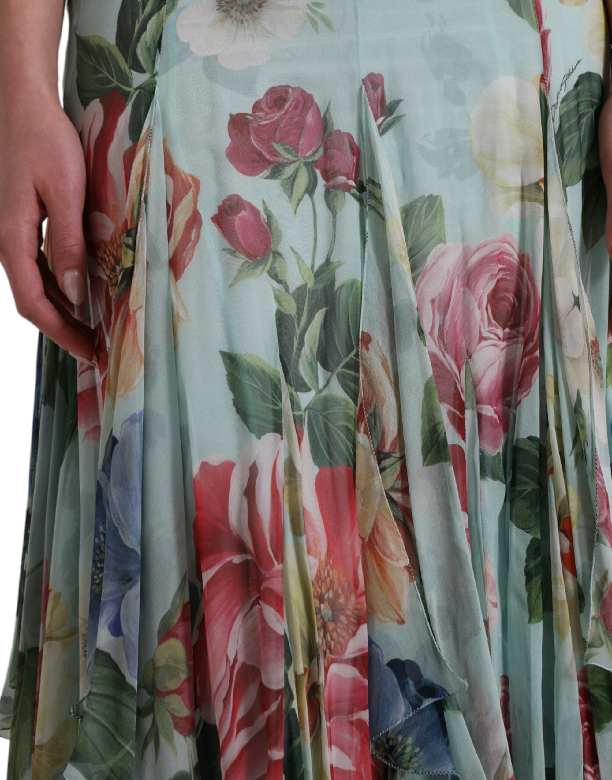 Dolce &amp; Gabbana Elegant Floral Silk Long Dress