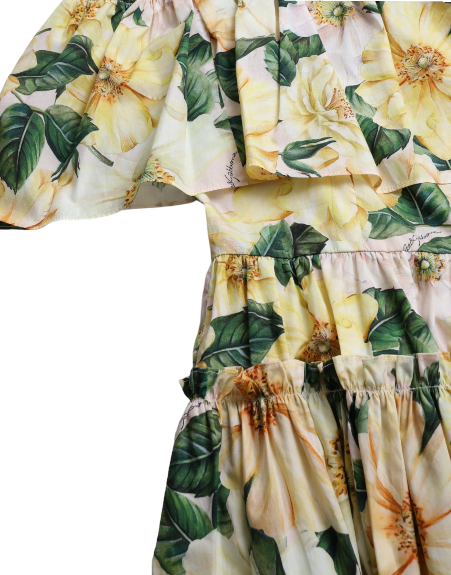 Dolce &amp; Gabbana Chic Cold-Shoulder Floral Mini Dress