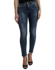 Dolce & Gabbana Elegant Mid Waist Stretch Jeans in Blue