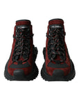 Dolce & Gabbana Burgundy Leather High Top Sneakers