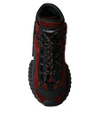 Dolce & Gabbana Burgundy Leather High Top Sneakers