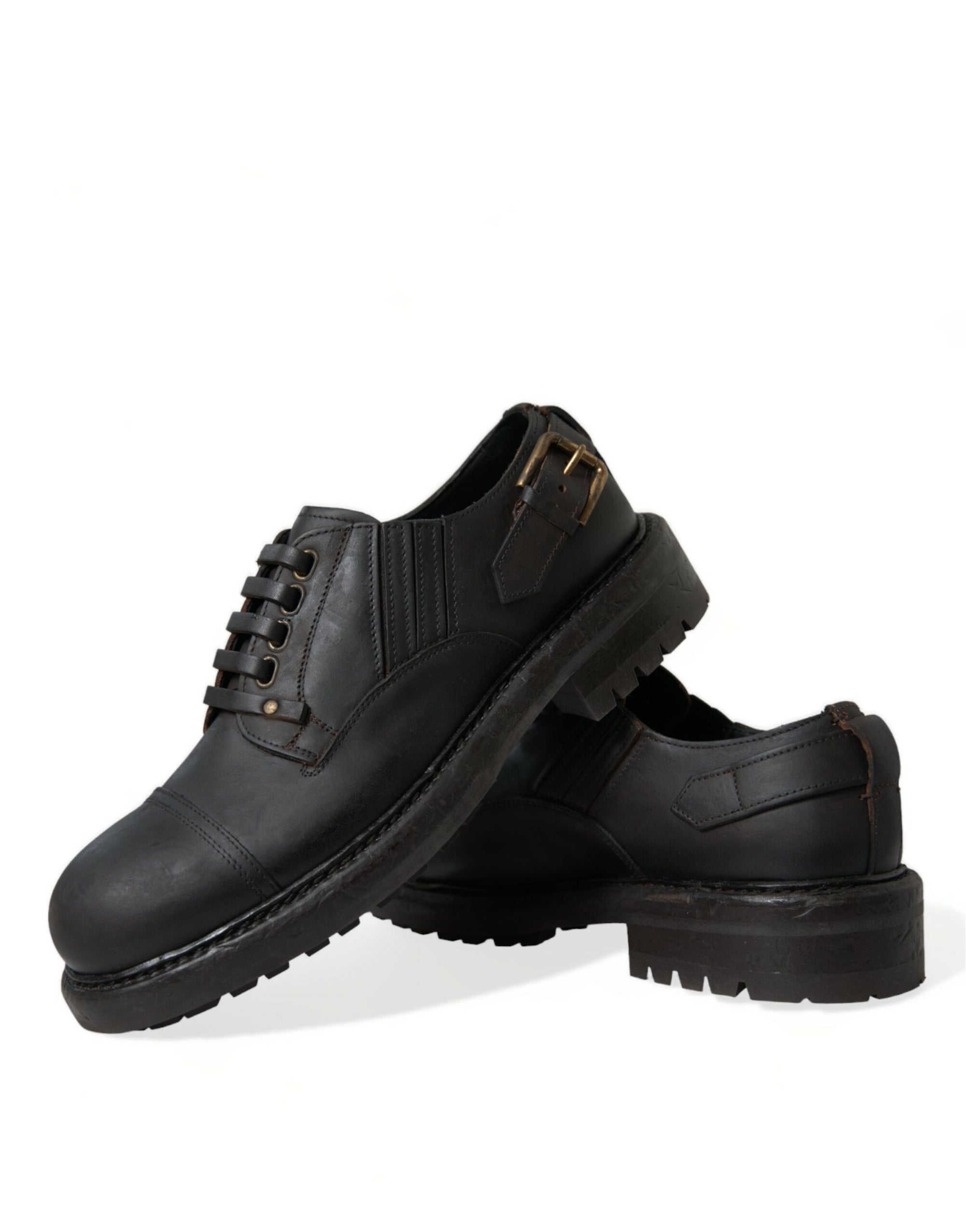 Dolce &amp; Gabbana Elegant Mens Leather Derby Dress Shoes