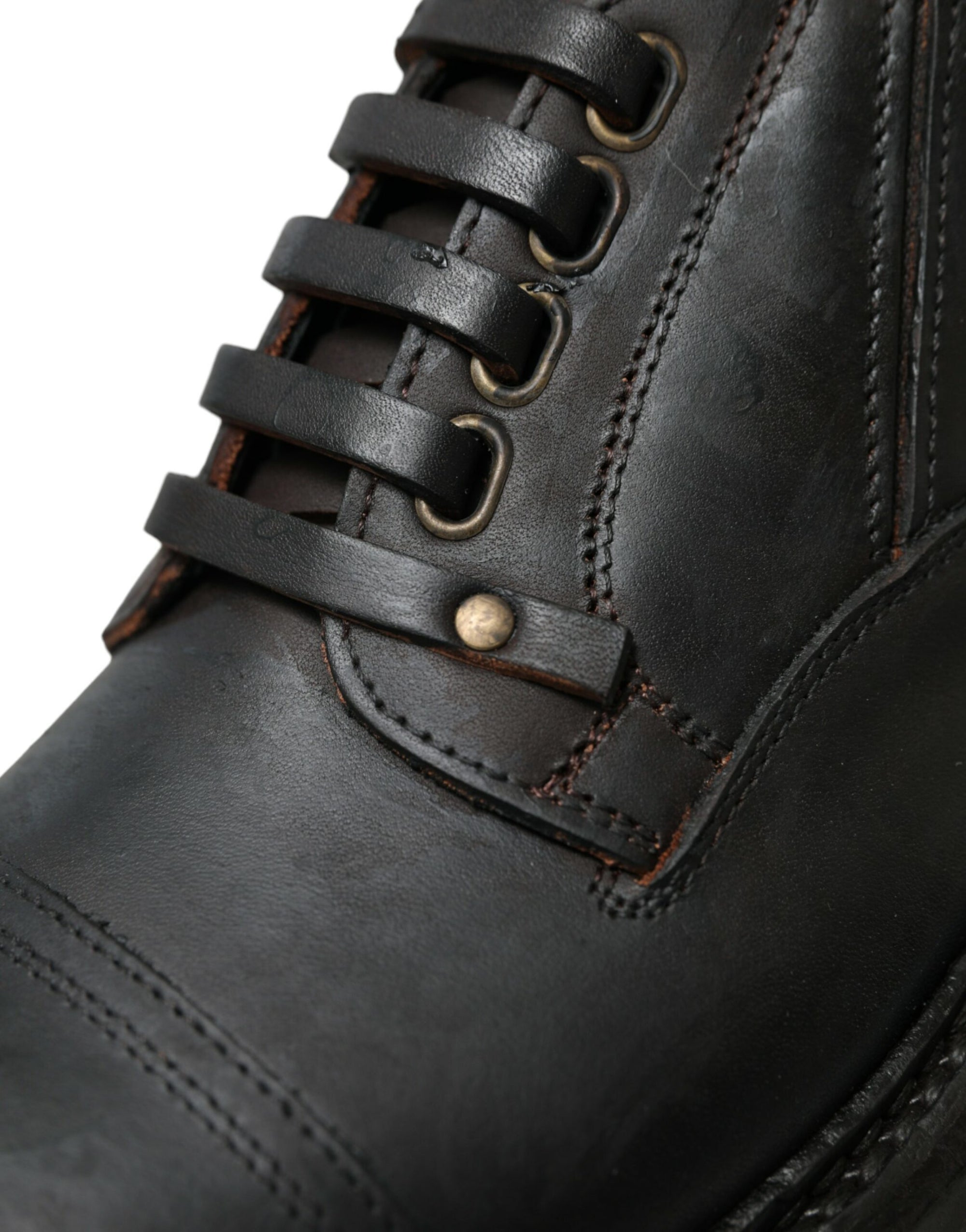 Dolce &amp; Gabbana Elegant Mens Leather Derby Dress Shoes