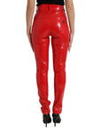 Dolce & Gabbana High Waist Red Skinny Pants - Sleek and Chic