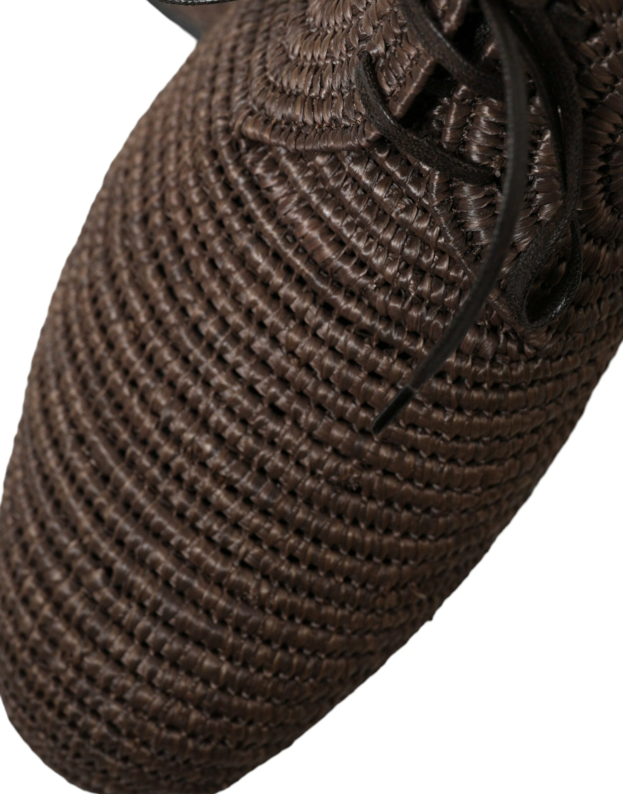 Dolce &amp; Gabbana Elegant Raffia Upper Derby Shoes - Lace Up in Brown