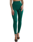 Dolce & Gabbana Green High Waist Designer Leggings