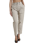 Dolce & Gabbana High-Waisted Tapered Fashion Pants - Beige