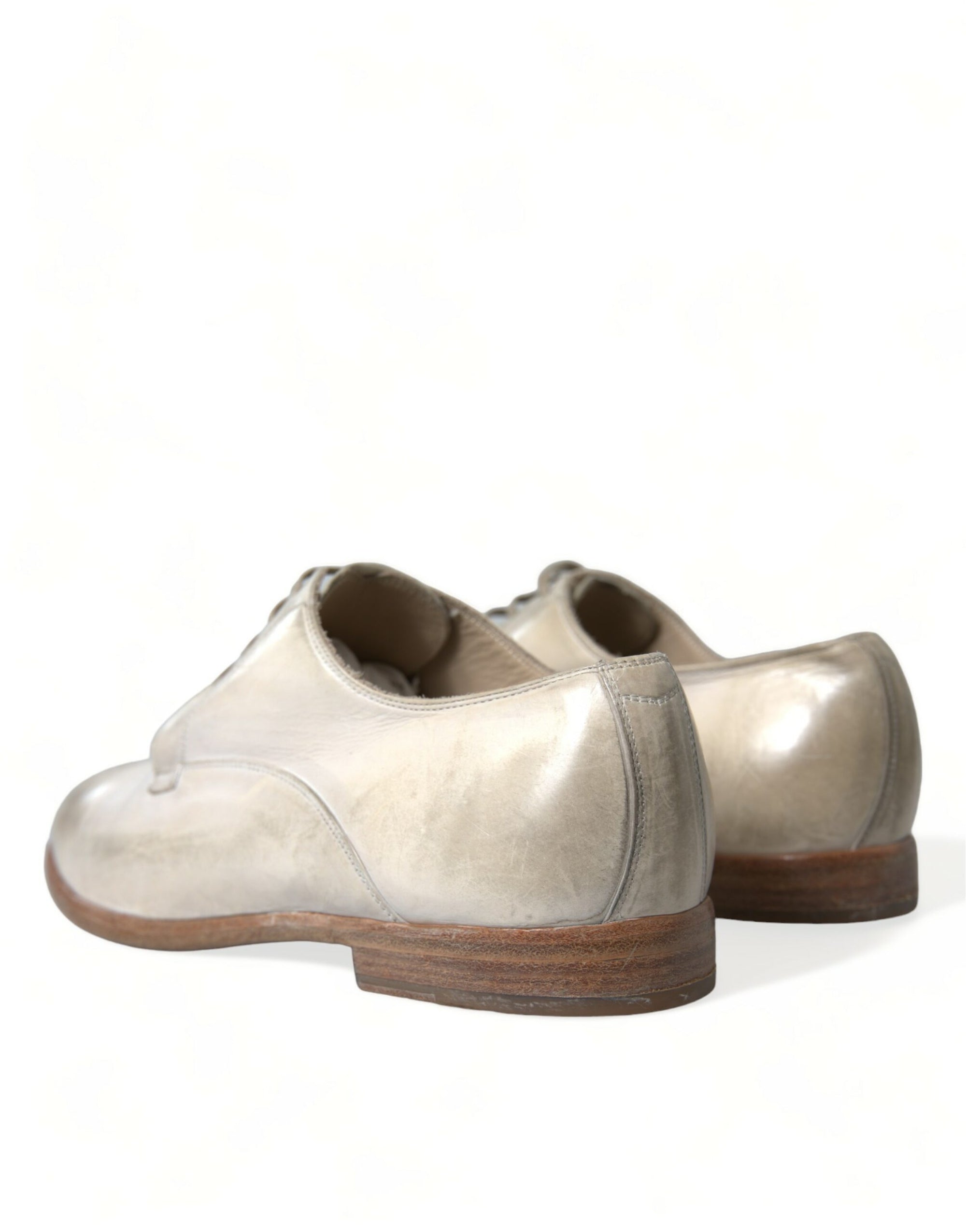 Dolce &amp; Gabbana Elegant White Calfskin Derby Shoes