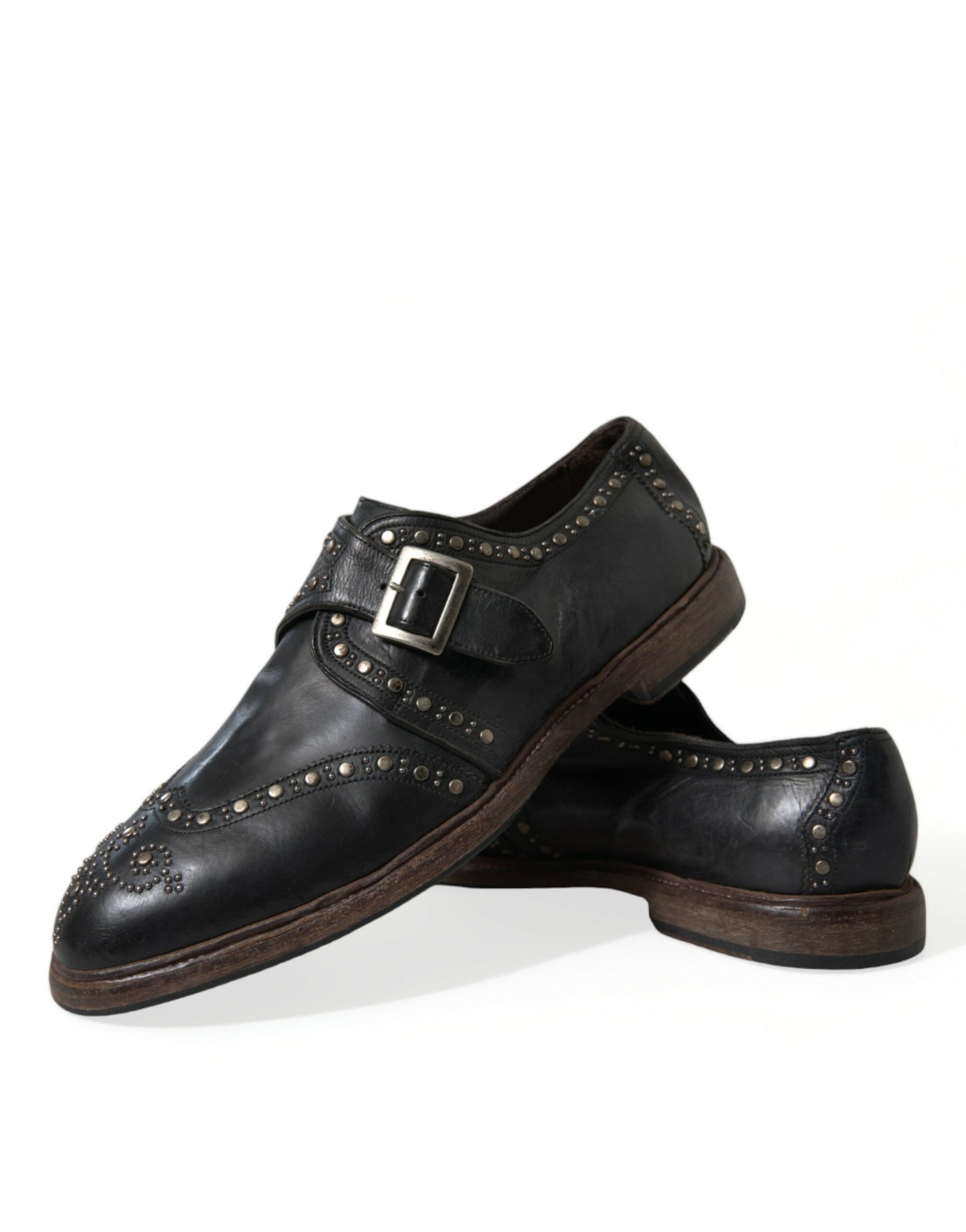 Dolce &amp; Gabbana Elegant Calfskin Leather Monk Straps