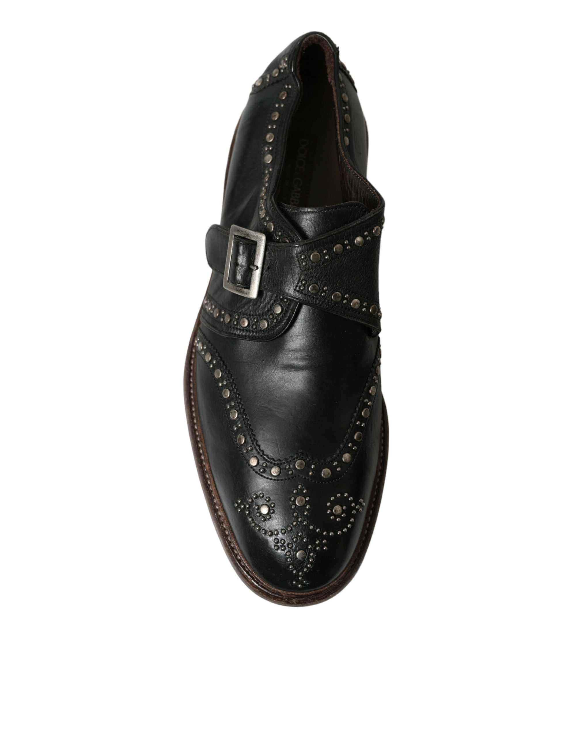 Dolce &amp; Gabbana Elegant Calfskin Leather Monk Straps