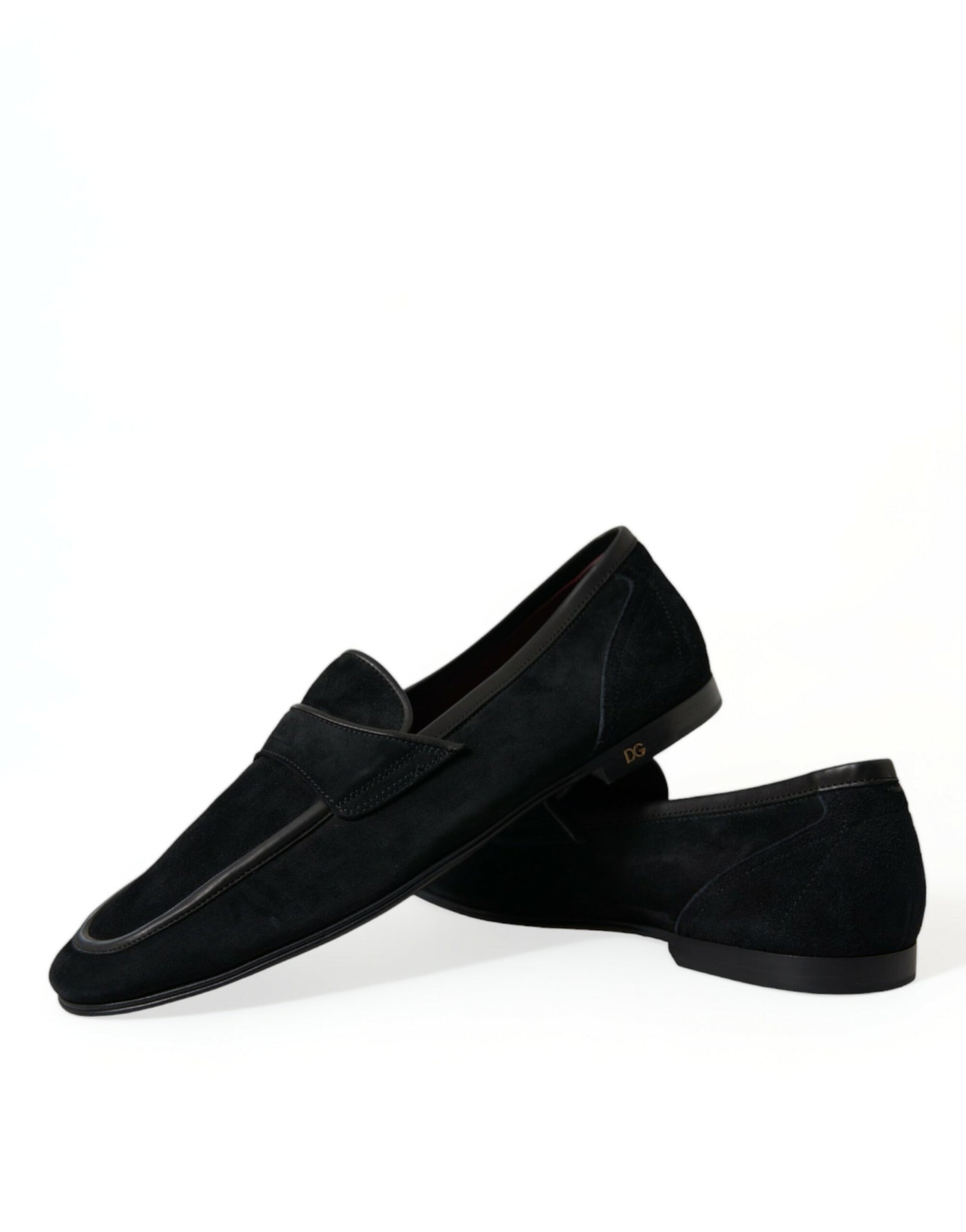 Dolce &amp; Gabbana Elegant Velvet Black Loafers for Men