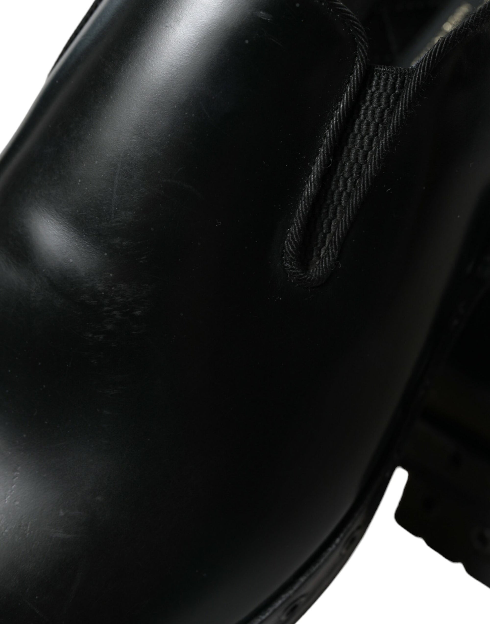 Dolce &amp; Gabbana Elegant Black Leather Studded Loafers
