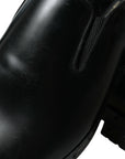 Dolce & Gabbana Elegant Black Leather Studded Loafers