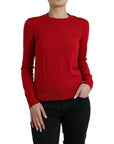 Dolce & Gabbana Radiant Red Wool Pullover Sweater