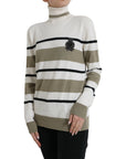 Dolce & Gabbana Italian Striped Wool Turtleneck Sweater
