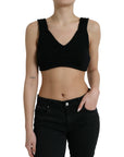 Dolce & Gabbana Elegant Black Cashmere Bustier Crop Top