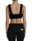 Dolce & Gabbana Elegant Black Cashmere Bustier Crop Top