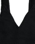 Dolce & Gabbana Elegant Black Cashmere Bustier Crop Top