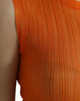Dolce & Gabbana Chic Orange Crew Neck Tank Top