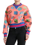 Dolce & Gabbana Salmon Pink Crew Neck Logo Sweatshirt