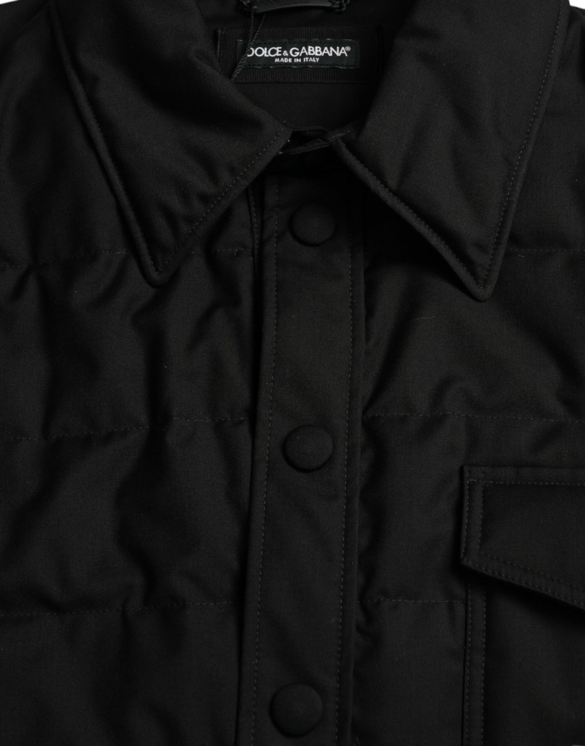 Dolce &amp; Gabbana Elegant Black Padded Parka Jacket