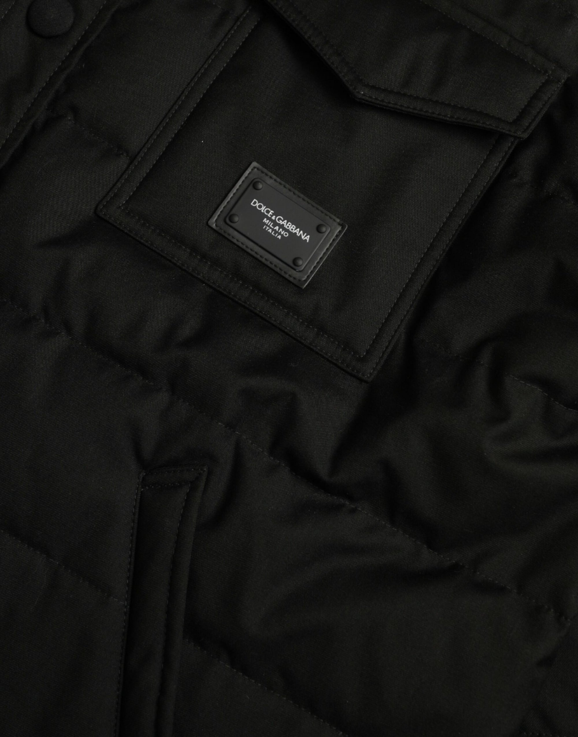 Dolce &amp; Gabbana Elegant Black Padded Parka Jacket