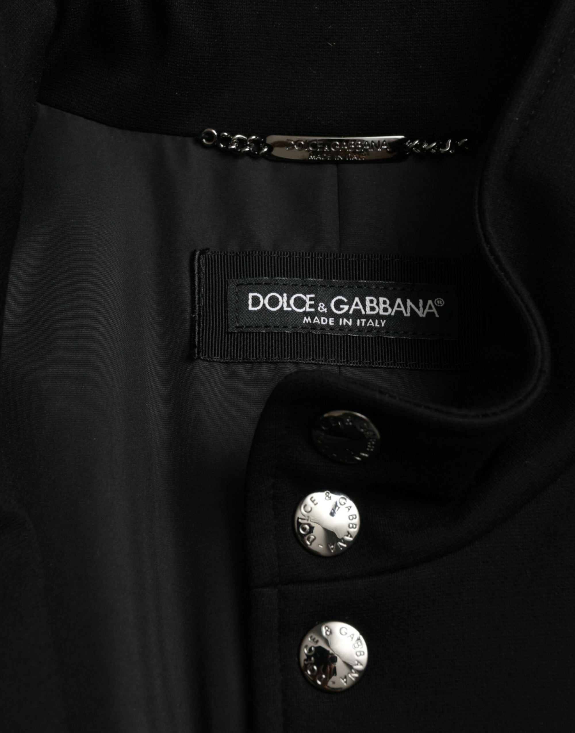 Dolce &amp; Gabbana Elegant Black Sleeveless Vest Jacket