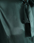 Dolce & Gabbana Elegant Dark Green Silk Blouse Top
