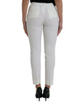 Dolce & Gabbana Elegant White Mid-Waist Tapered Pants