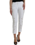 Dolce & Gabbana Elegant White Tapered Mid Waist Pants