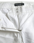 Dolce & Gabbana Elegant White Tapered Mid Waist Pants