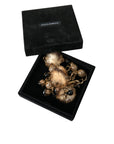 Dolce & Gabbana Gold Brass Leopard Fur Pearl Collier Chain Belt
