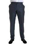 Dolce & Gabbana Blue Wool Men Skinny Dress Pants