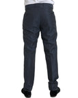 Dolce & Gabbana Blue Wool Men Skinny Dress Pants