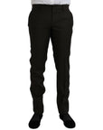 Dolce & Gabbana Dark Brown Wool Slim Fit Formal Pants