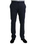 Dolce & Gabbana Blue Wool Slim Fit Dress Formal Pants