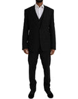 Dolce & Gabbana Black Polyester STAFF Formal 3 Piece Suit